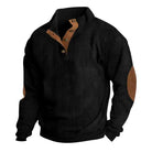 Men's Pullover Stand-collar: Casual style with long sleeves, solid color, striped design, and loose fit for comfortable wear.