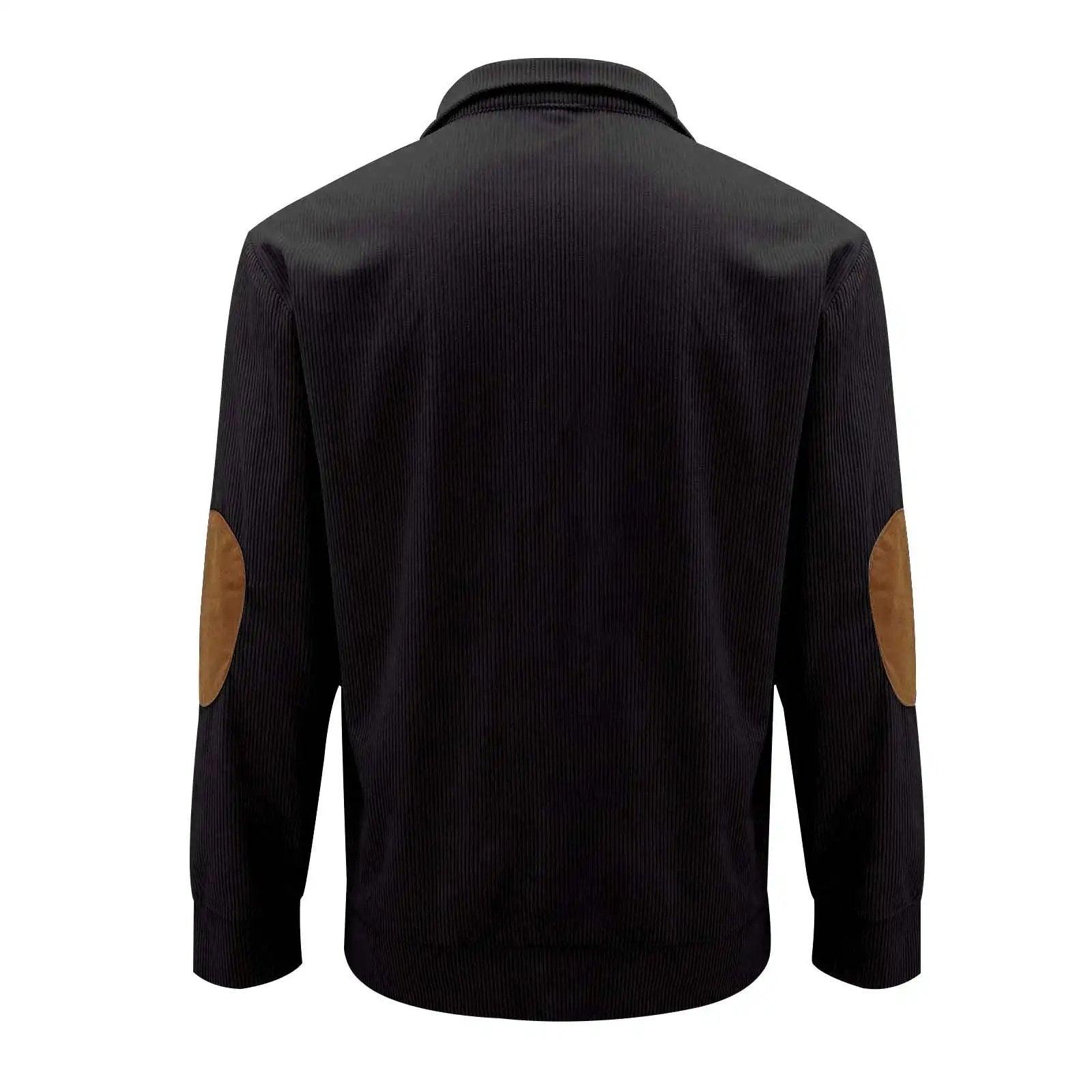 Men's Pullover Stand-collar: Casual style with long sleeves, solid color, striped design, and loose fit for comfortable wear.