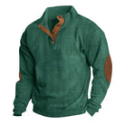 Men's Pullover Stand-collar: Casual style with long sleeves, solid color, striped design, and loose fit for comfortable wear.