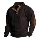 Men's Pullover Stand-collar: Casual style with long sleeves, solid color, striped design, and loose fit for comfortable wear.