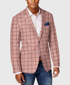 Men's Single-row Two-button Plaid Blazer