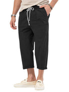 Men's Solid Color Basic Straight Casual Cropped Pants