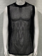 Men's Solid Color Round Neck Sleeveless Hollow Knitted Vest