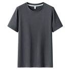 "Men's Solid Color Short-Sleeved Round Neck Clothing."