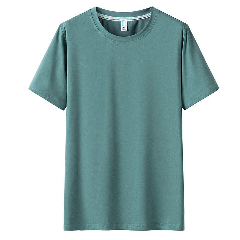 "Men's Solid Color Short-Sleeved Round Neck Clothing."