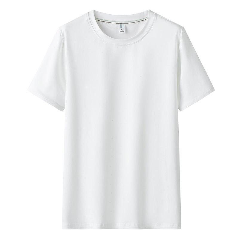 "Men's Solid Color Short-Sleeved Round Neck Clothing."