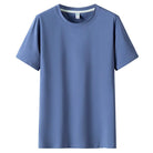 "Men's Solid Color Short-Sleeved Round Neck Clothing."