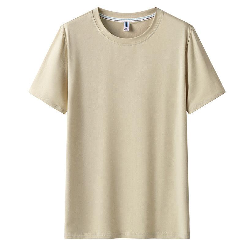 "Men's Solid Color Short-Sleeved Round Neck Clothing."