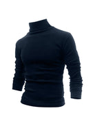 Men's Solid Color Turtleneck Long Sleeve T-Shirt