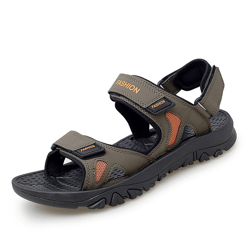 Men's Summer Velcro Sandals - Breathable Beach Shoes