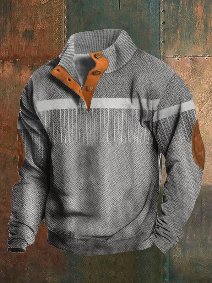 Men's Sweater Henley Shirt Digital Printing