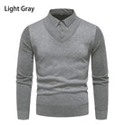 Men's Undershirt Slim Fit Fleece-lined Fake Two Pieces Sweaters