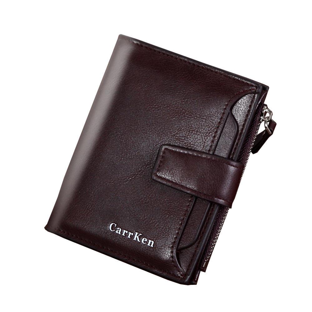 Men's Wallet Short Button Wallet Large Capacity