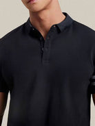 Men's casual slim fit patchwork lapel polo top