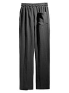 Men's casual trousers, loose straight trousers, drapey striped high-waisted wide-leg trousers