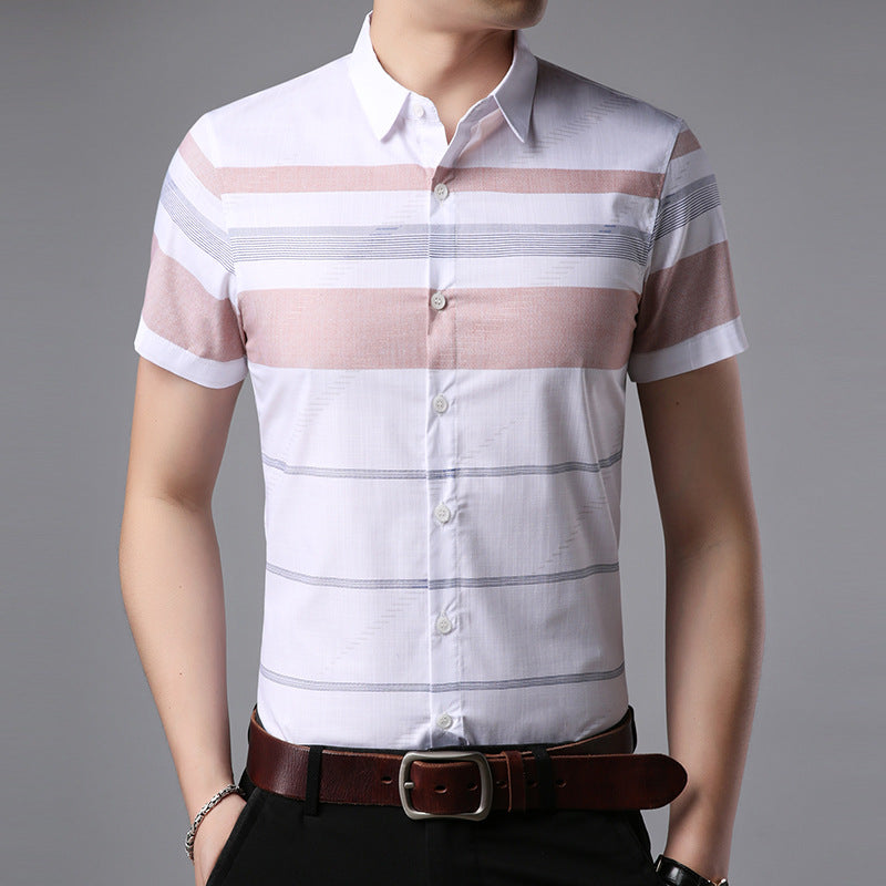 Men's lapel short-sleeved shirt