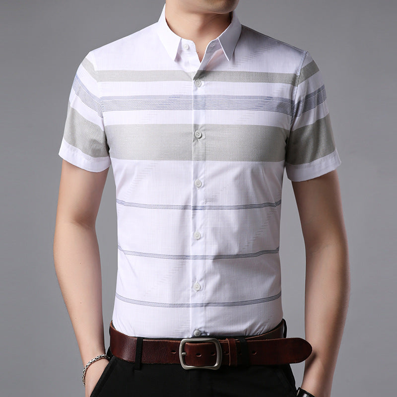 Men's lapel short-sleeved shirt