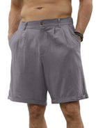 Men's new casual beach shorts with buttons and elastic waist