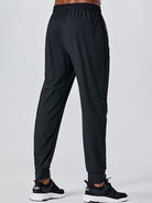 Men's quick-drying elastic casual fitness training zipper trousers