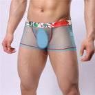 Men's sexy high-elastic boxers crafted from see-through mesh for a daring yet comfortable style.