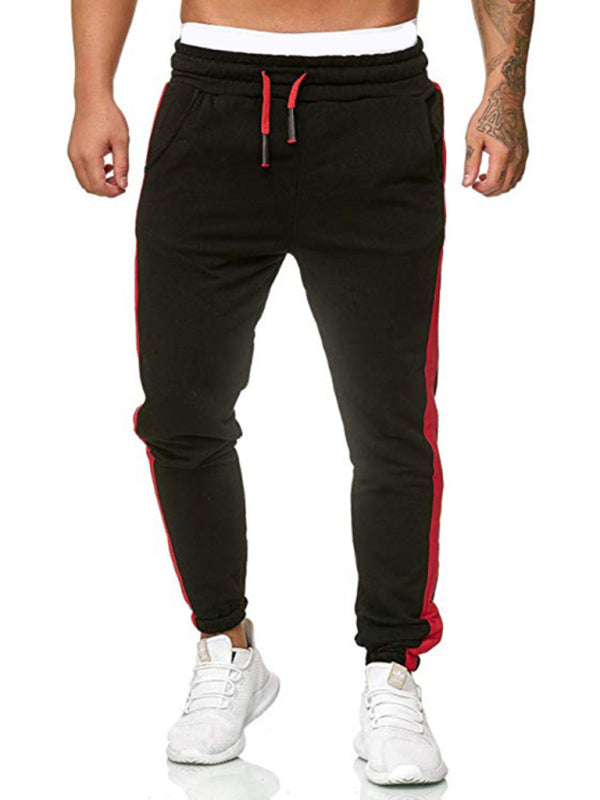 Men's sports color block casual trousers