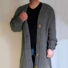 Men's thick loose loose knit sweater coat