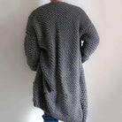 Men's thick loose loose knit sweater coat