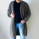 Men's thick loose loose knit sweater coat