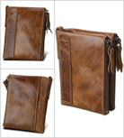 Men's wallet Short men's wallet Anti-theft brush leather wallet men