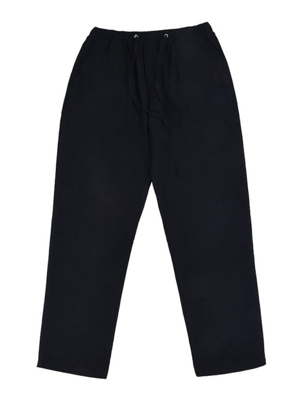 Men's woven all-match linen casual trousers