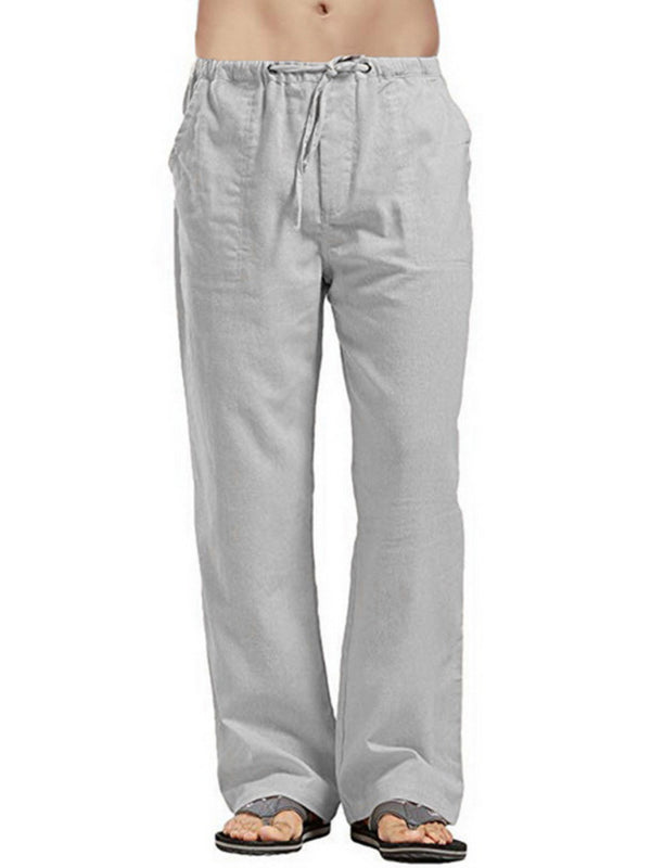 Men's woven all-match linen casual trousers