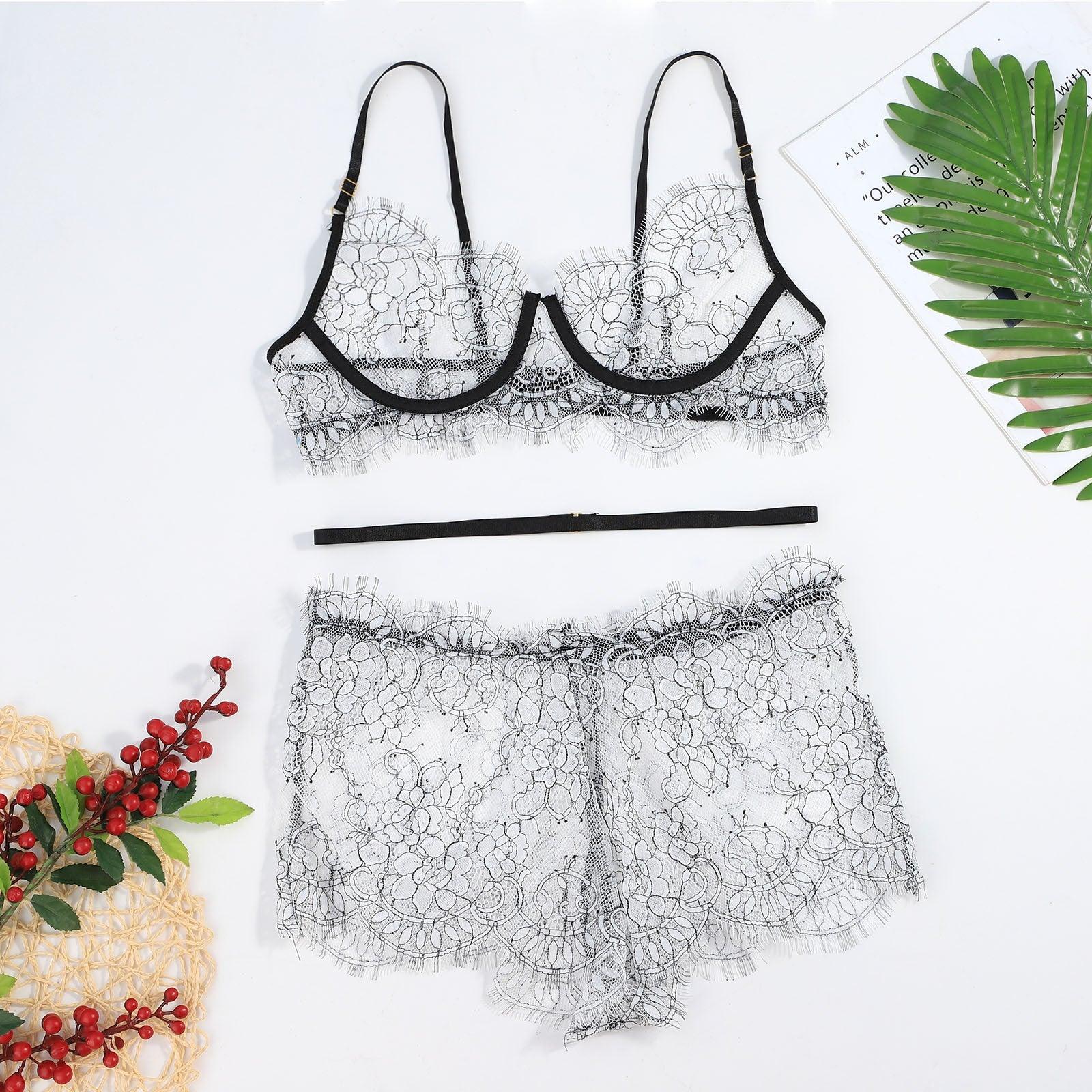 Mesh Bra Perspective Underwear Set