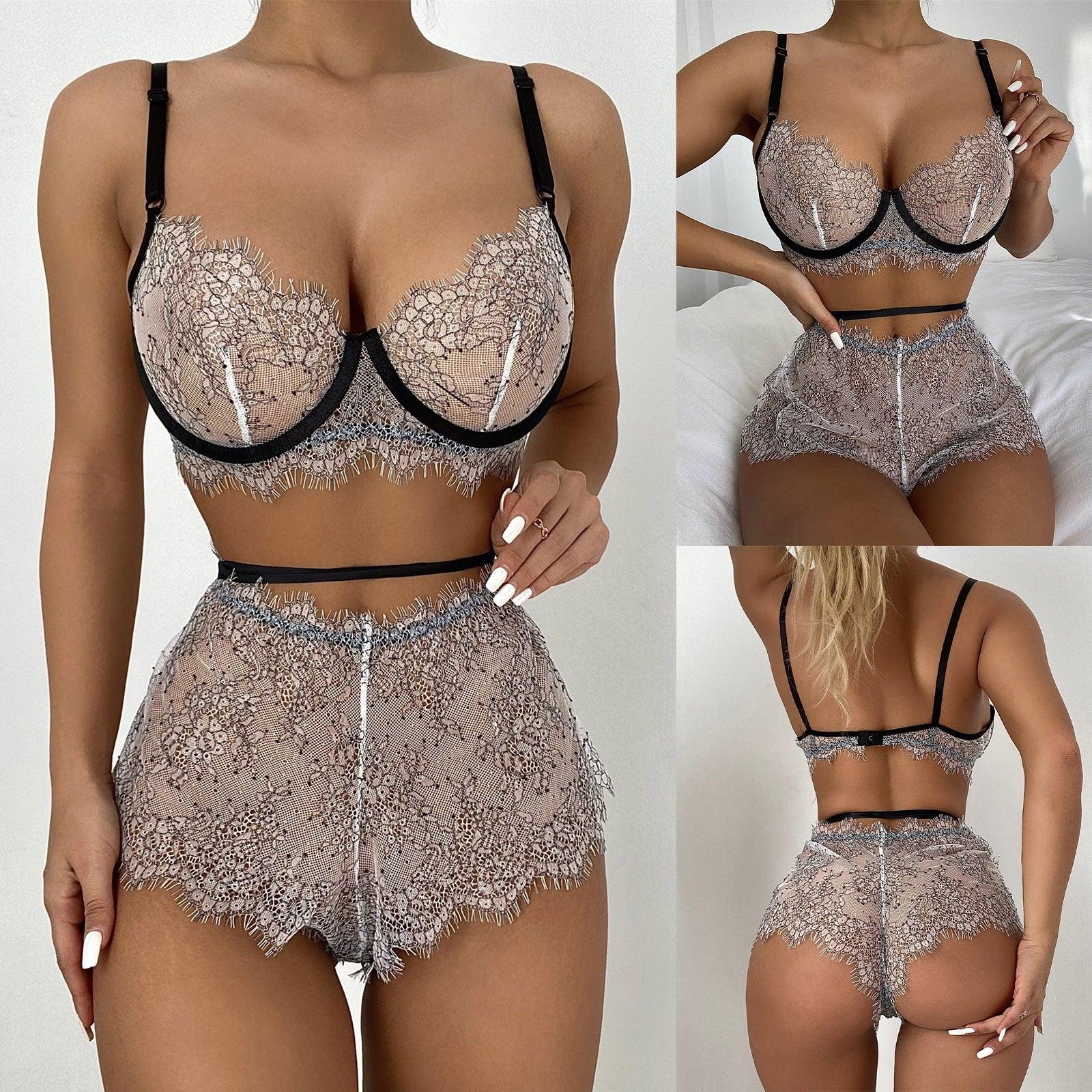 Mesh Bra Perspective Underwear Set