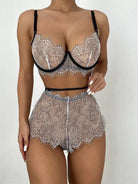 Mesh Bra Perspective Underwear Set