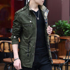 Military Jacket Young Men''s Korean Slim Fit Military Green Casual