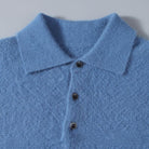 Mink Sweater Men's Polo Collar Honeycomb Knitting Sweater