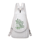 New Embroidery Orchid Women Backpack Casual