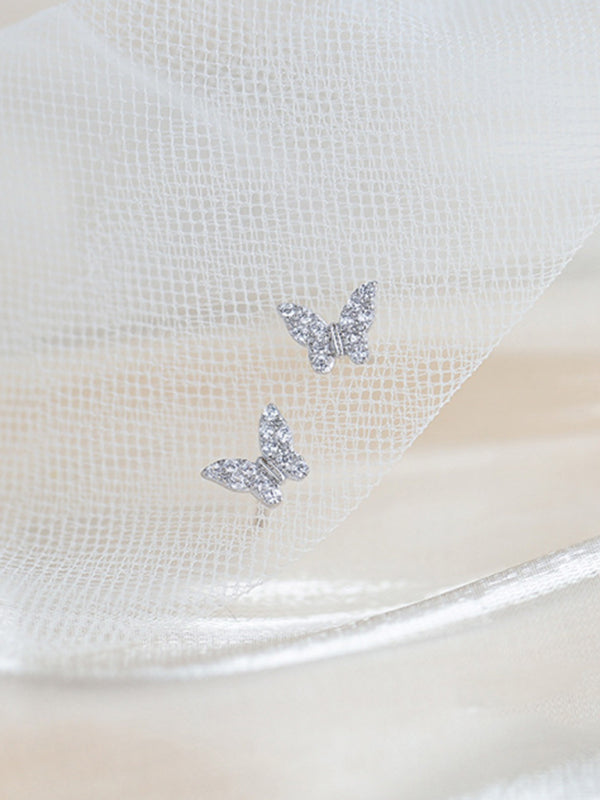 New Fashion Niche Design Butterfly Silver Needle Earrings