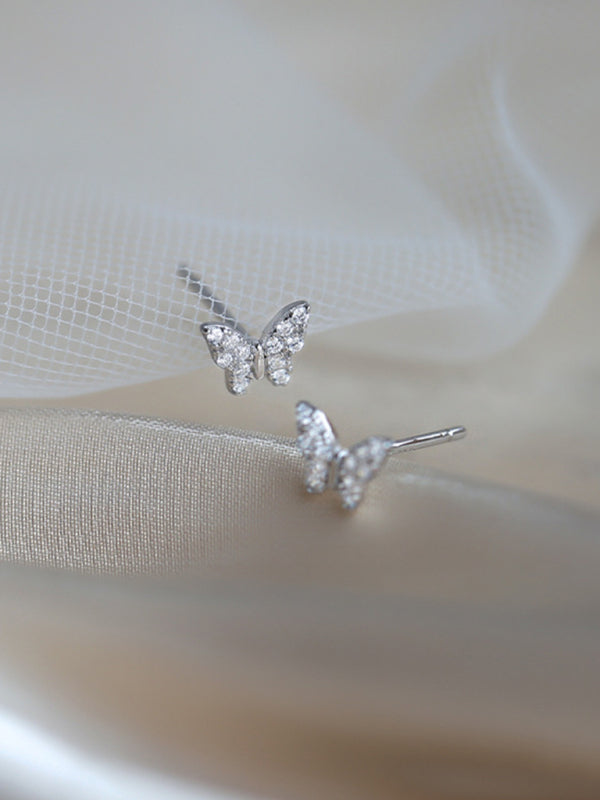 New Fashion Niche Design Butterfly Silver Needle Earrings