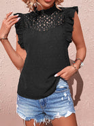 New Lace Stitching Shirt Flying Sleeve Pullover Jacquard Shirt