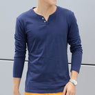 New Long Sleeve Autumn Linen T Shirts Male Casual Men Top