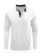 New Men's Long Sleeve Lapel Bottoming POLO Shirt Top