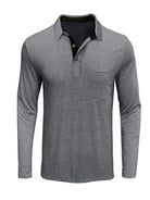 New Men's Long Sleeve Lapel Bottoming POLO Shirt Top