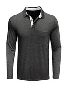 New Men's Long Sleeve Lapel Bottoming POLO Shirt Top