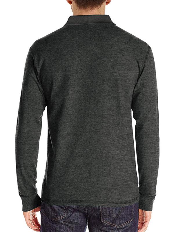 New Men's Long Sleeve Lapel Bottoming POLO Shirt Top