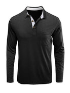 New Men's Long Sleeve Lapel Bottoming POLO Shirt Top