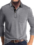 New Men's Long Sleeve Lapel Bottoming POLO Shirt Top