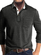 New Men's Long Sleeve Lapel Bottoming POLO Shirt Top