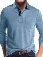 New Men's Long Sleeve Lapel Bottoming POLO Shirt Top