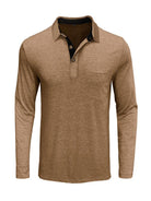 New Men's Long Sleeve Lapel Bottoming POLO Shirt Top